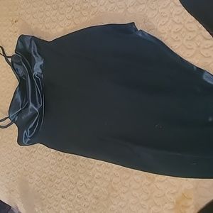 Silky green mini dress with side slit